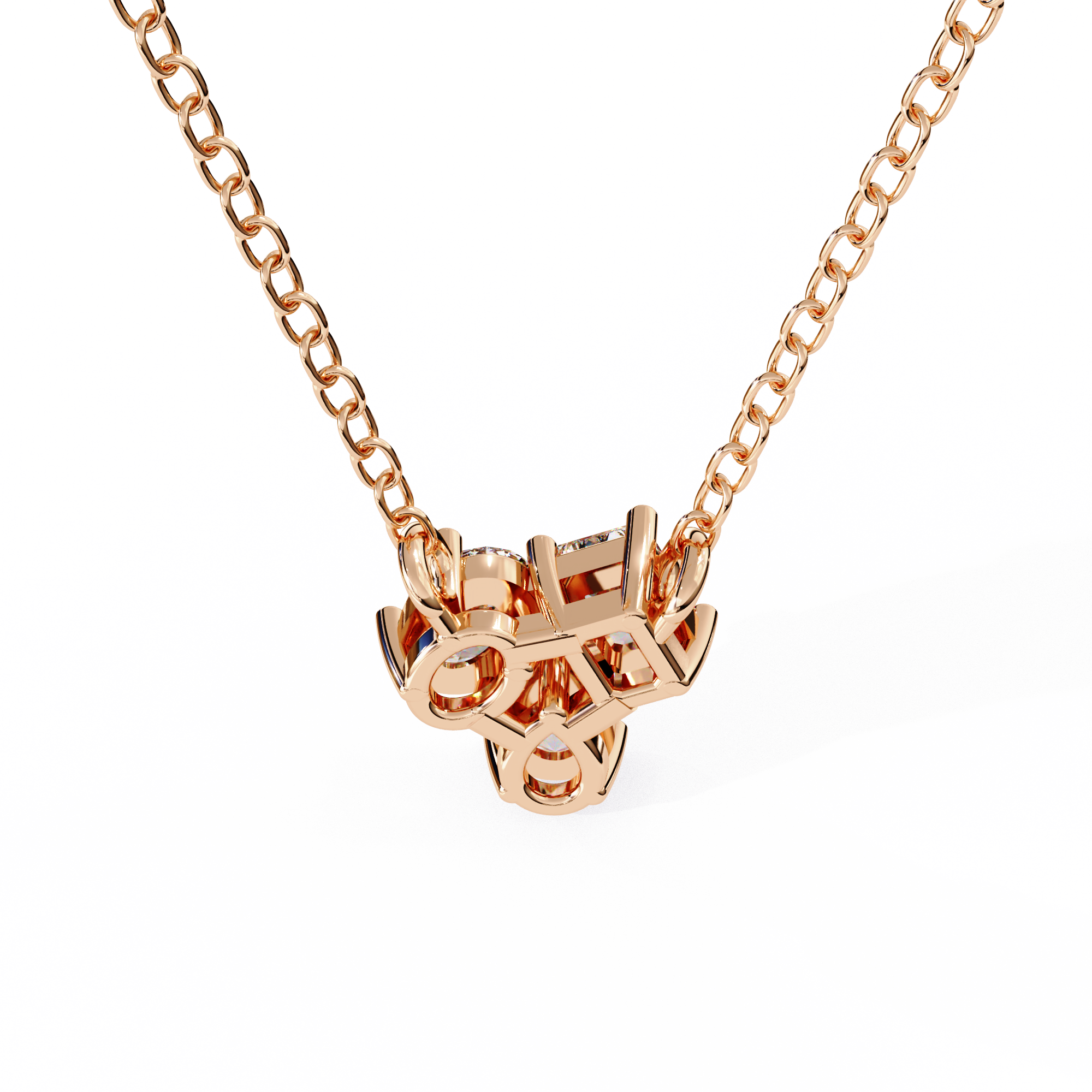 Solitairekart 0.93ct Trio Mixed-Cut Natural Diamond Cluster Pendant-HI Color, VS-SI Clarity